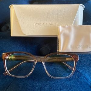 Gently used Michael Kors eyeglasses. Case and cleaning cloth included.